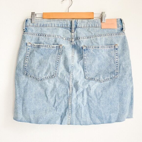 Everlane the  Denim Reconstructed Skirt Raw edge Light Wash 32 - Picture 5 of 5